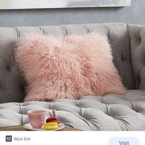 West Elm Mongolian Lamb Pillow Cover with Insert